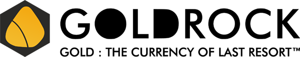 GoldRock logo with a yellow hexagon