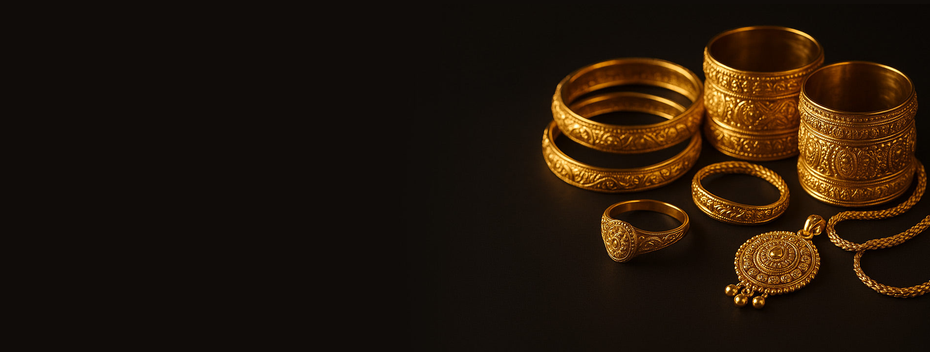 Collection of gold rings and jewelry 